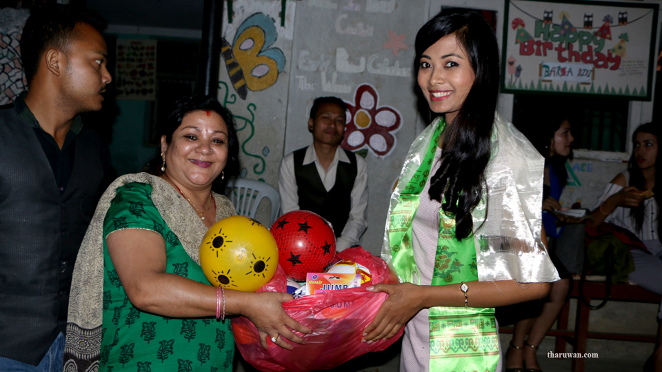 Barsha lekhi miss Nepal international celebrating her birthday a t orphans house 07