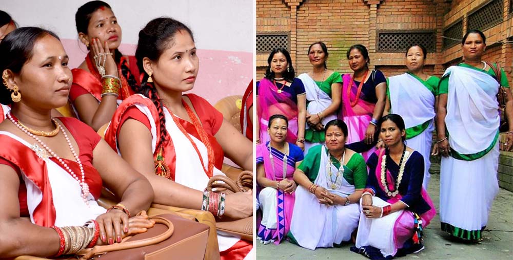 काठमाडौंका थारु महिलाहरुले जितिया पर्व मनाउँदै
